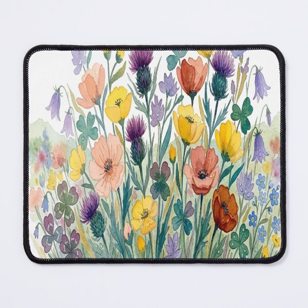 Item preview, Pastel Wildflower Meadow - Colorful Botanical Watercolor Border Art designed and sold by robertronda1.