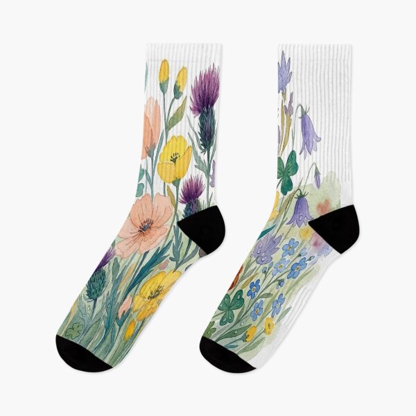 Item preview, Pastel Wildflower Meadow - Colorful Botanical Watercolor Border Art designed and sold by robertronda1.