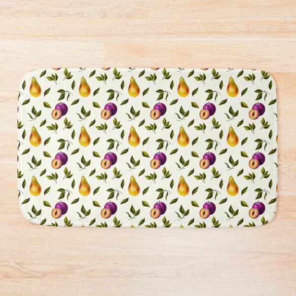Item preview, Fresh Pear and Plum Botanical Seamless Pattern designed and sold by DigiBlossom.