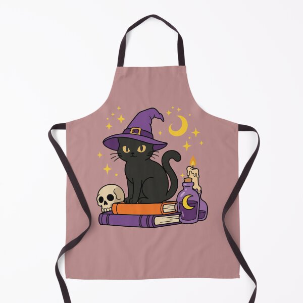 Item preview, Witch Cat Spell Books Skull Potion Halloween Black Cat Sticker designed and sold by Retro Whiskers.