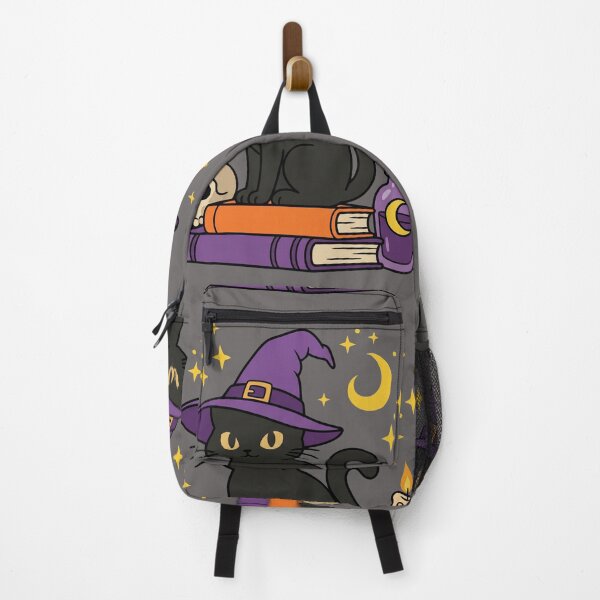 Item preview, Witch Cat Spell Books Skull Potion Halloween Black Cat Sticker designed and sold by Retro Whiskers.