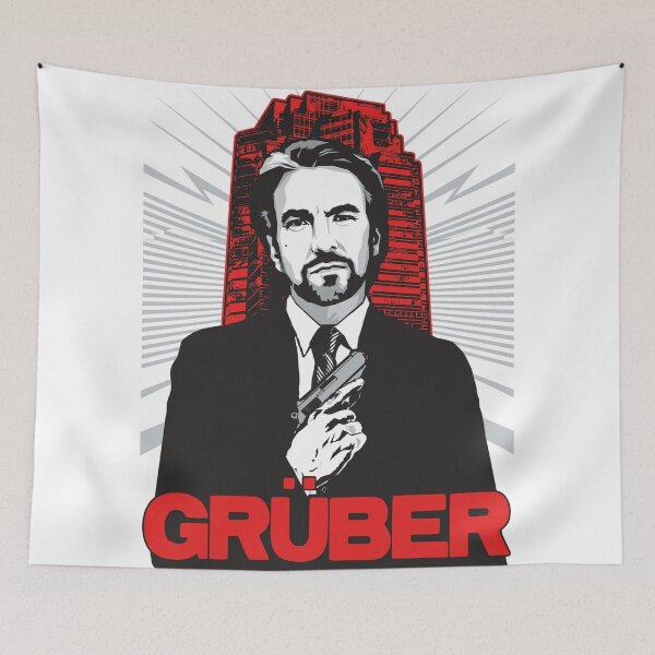 Item preview, Die Hard Christmas Party Xmas Hans Gruber Design Nakatomi Plaza 1988 Jumper Tee Shirt Mug Dress Pillow Throw Santa Movie Snow Funny Deck The Hans designed and sold by Cool Robot Bro..