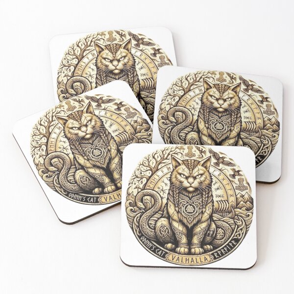 Item preview, Odin's Cat Viking Guardian Valhalla Runic Art designed and sold by NikmaArt.