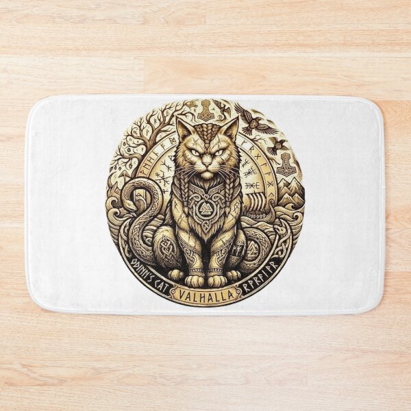 Item preview, Odin's Cat Viking Guardian Valhalla Runic Art designed and sold by NikmaArt.