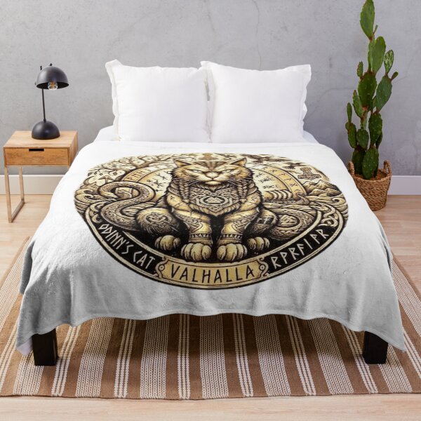 Item preview, Odin's Cat Viking Guardian Valhalla Runic Art designed and sold by NikmaArt.