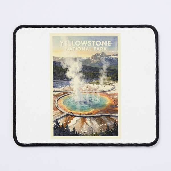Item preview, Yellowstone National Park Wyoming Vintage Watercolor Travel designed and sold by Teelogic.