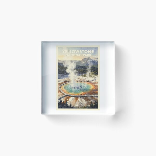 Item preview, Yellowstone National Park Wyoming Vintage Watercolor Travel designed and sold by Teelogic.