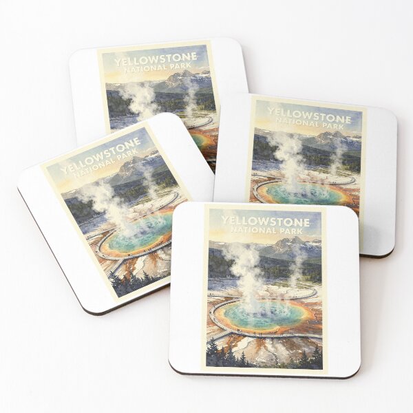 Item preview, Yellowstone National Park Wyoming Vintage Watercolor Travel designed and sold by Teelogic.