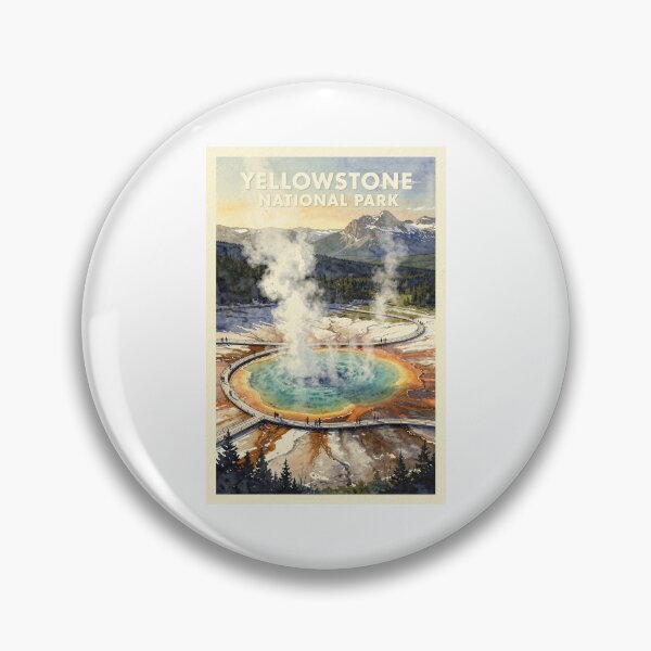 Item preview, Yellowstone National Park Wyoming Vintage Watercolor Travel designed and sold by Teelogic.