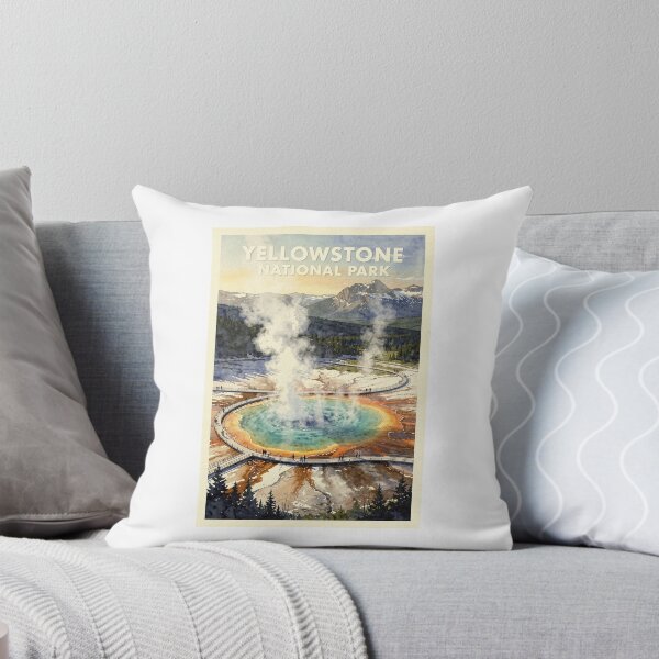 Item preview, Yellowstone National Park Wyoming Vintage Watercolor Travel designed and sold by Teelogic.