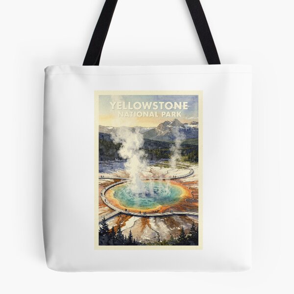 Item preview, Yellowstone National Park Wyoming Vintage Watercolor Travel designed and sold by Teelogic.