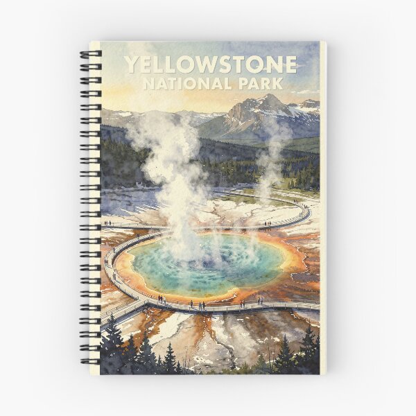 Item preview, Yellowstone National Park Wyoming Vintage Watercolor Travel designed and sold by Teelogic.