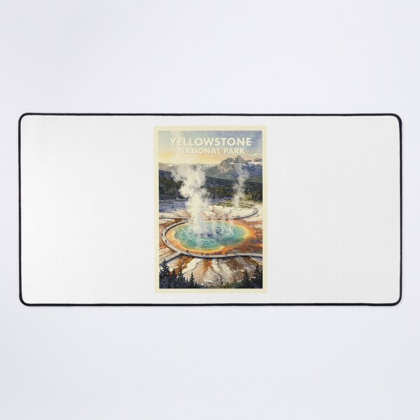 Item preview, Yellowstone National Park Wyoming Vintage Watercolor Travel designed and sold by Teelogic.