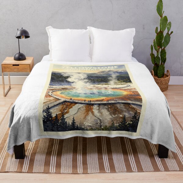 Item preview, Yellowstone National Park Wyoming Vintage Watercolor Travel designed and sold by Teelogic.
