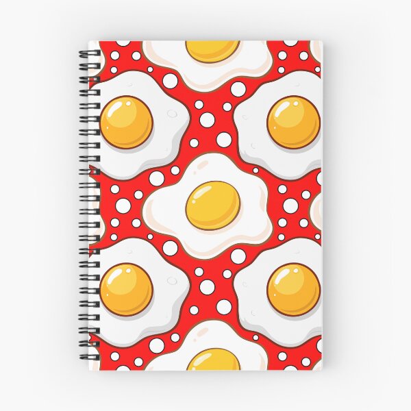 Item preview, Sunny Side Up Eggs – Retro Red Breakfast Food Pattern designed and sold by LC-Handmade.