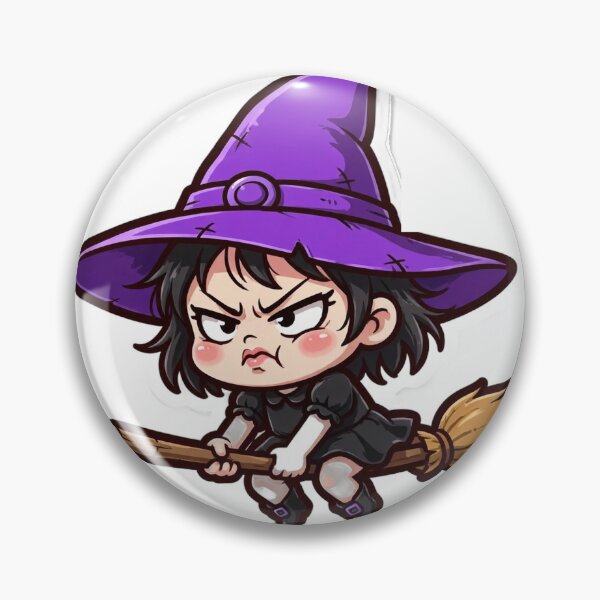 Item preview, Grumpy Little Witch Halloween Design | Cute Chibi Witch Art designed and sold by Neshmi.