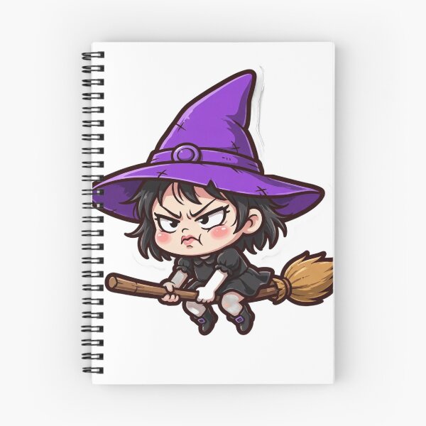 Item preview, Grumpy Little Witch Halloween Design | Cute Chibi Witch Art designed and sold by Neshmi.