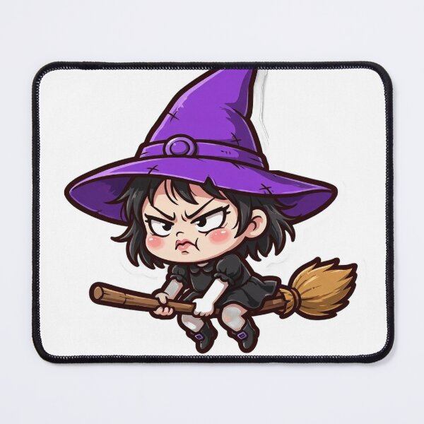 Item preview, Grumpy Little Witch Halloween Design | Cute Chibi Witch Art designed and sold by Neshmi.