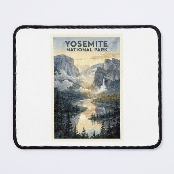 Item preview, Yosemite National Park California Vintage Watercolor Travel designed and sold by Teelogic.