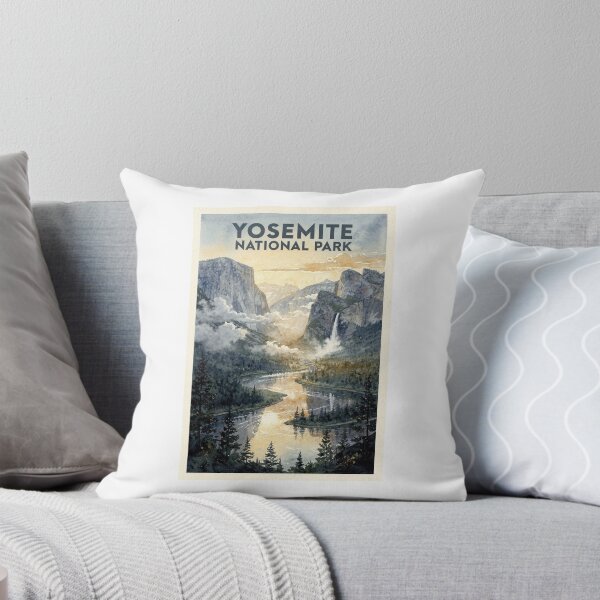 Item preview, Yosemite National Park California Vintage Watercolor Travel designed and sold by Teelogic.