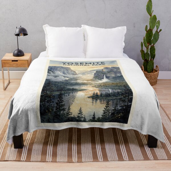Item preview, Yosemite National Park California Vintage Watercolor Travel designed and sold by Teelogic.