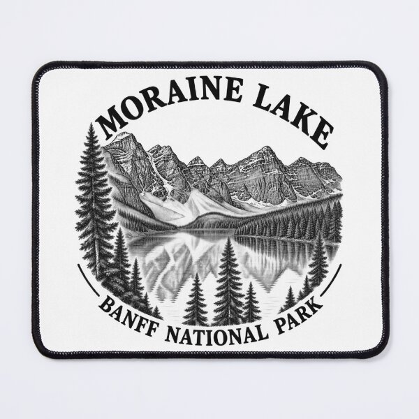 Item preview, Moraine Lake Banff National Park Canada Line Art Badge designed and sold by Tee Visions.