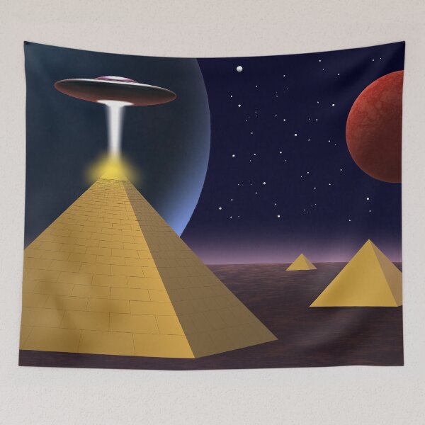 Item preview, Ancient Pyramid UFO Energy Connection Sci-Fi Art designed and sold by ArtisticJump.