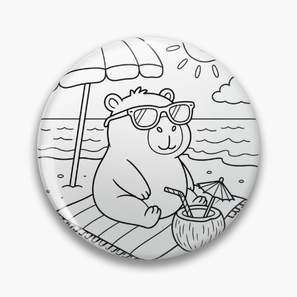 Item preview, Capybara on Summer Vacation designed and sold by TinyPawDesigns.