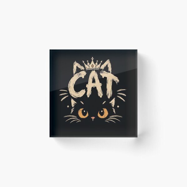 Item preview, Cat Boho Minimalist Crown Cat Face Hand Drawn Art designed and sold by Retro Whiskers.