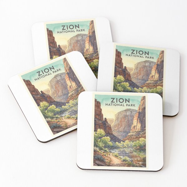 Item preview, Zion National Park Utah Vintage Watercolor Travel designed and sold by Teelogic.