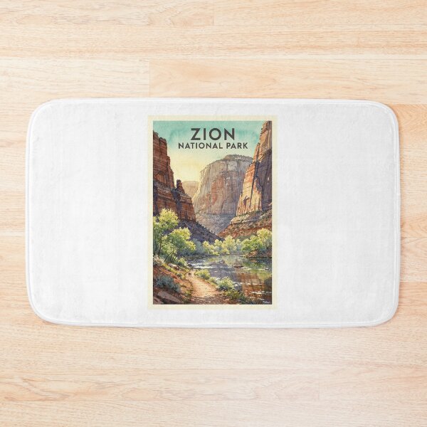 Item preview, Zion National Park Utah Vintage Watercolor Travel designed and sold by Teelogic.