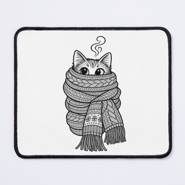 Item preview, Cozy Cat Wrapped in Knitted Scarf designed and sold by FUIRY .