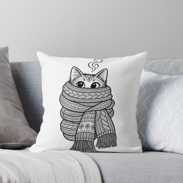 Item preview, Cozy Cat Wrapped in Knitted Scarf designed and sold by FUIRY .