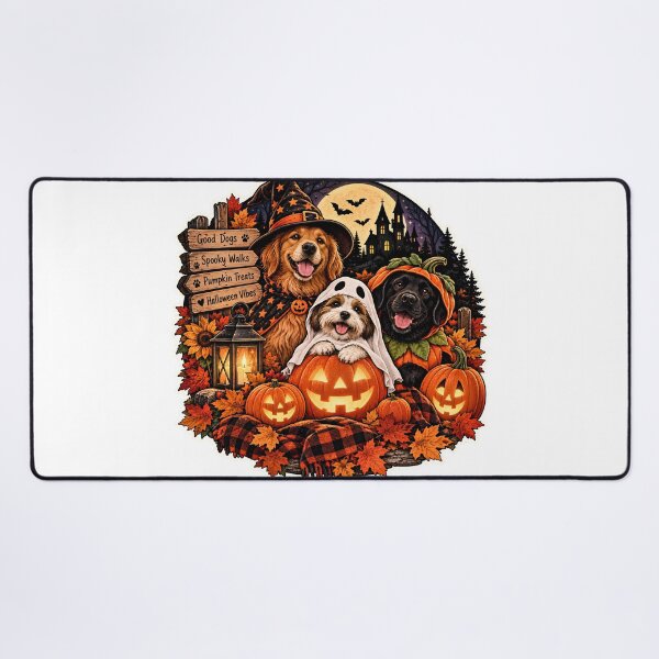 Item preview, Cute Halloween Dogs & Pumpkins designed and sold by MysticCanvasAi.