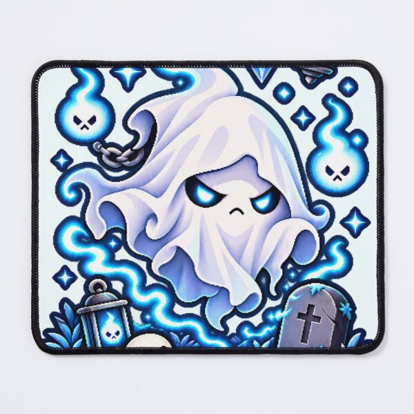 Item preview, Grumpgeist Cute Ghost Pixel Art designed and sold by Ashen Threads Studio.