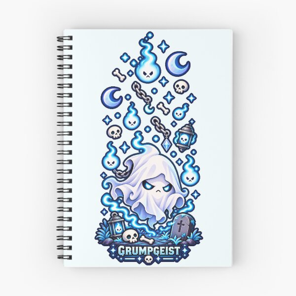 Item preview, Grumpgeist Cute Ghost Pixel Art designed and sold by Ashen Threads Studio.