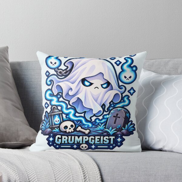 Item preview, Grumpgeist Cute Ghost Pixel Art designed and sold by Ashen Threads Studio.
