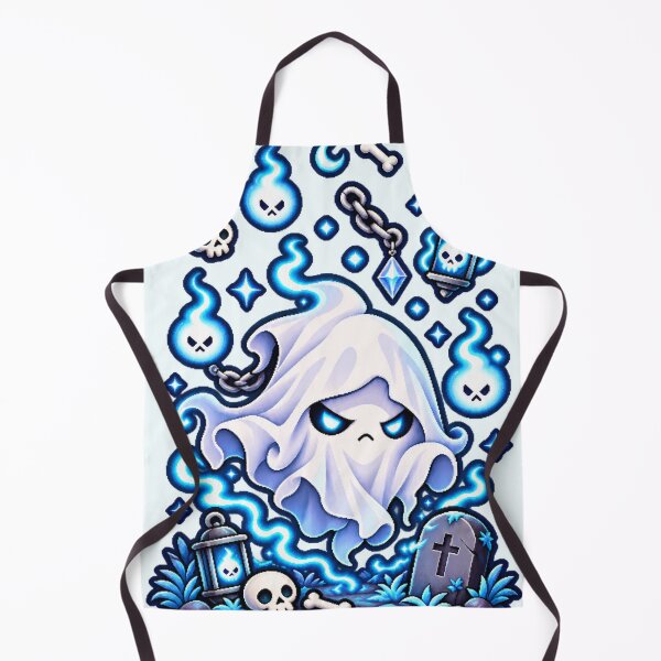Item preview, Grumpgeist Cute Ghost Pixel Art designed and sold by Ashen Threads Studio.