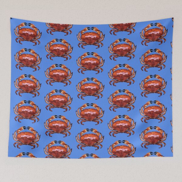 Item preview, Crab with Blue Background designed and sold by missmann.