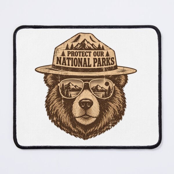 Item preview, Protect Our National Parks Conservation Outdoor Lover Park Ranger Bear designed and sold by HumansStuck12.