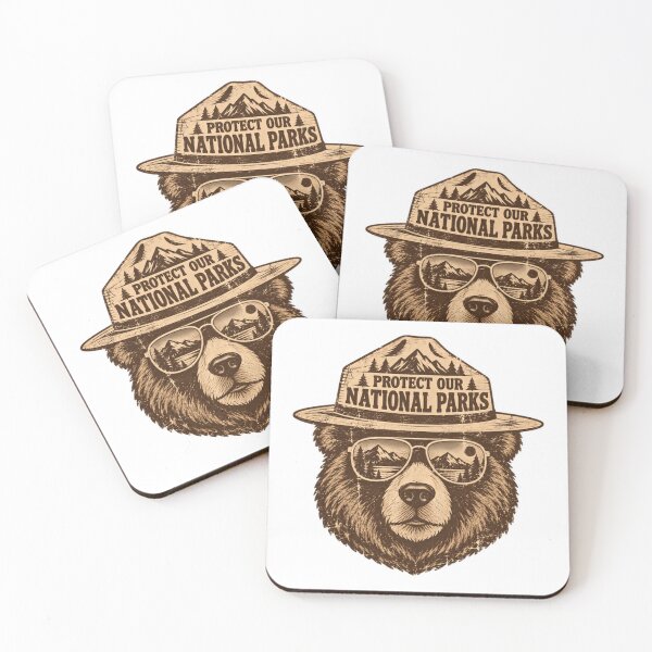 Item preview, Protect Our National Parks Conservation Outdoor Lover Park Ranger Bear designed and sold by HumansStuck12.