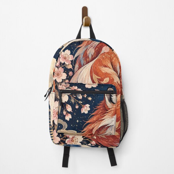 Item preview, Japanese Fox Full Moon Cherry Blossom Art designed and sold by Gold Turtle  Lina.