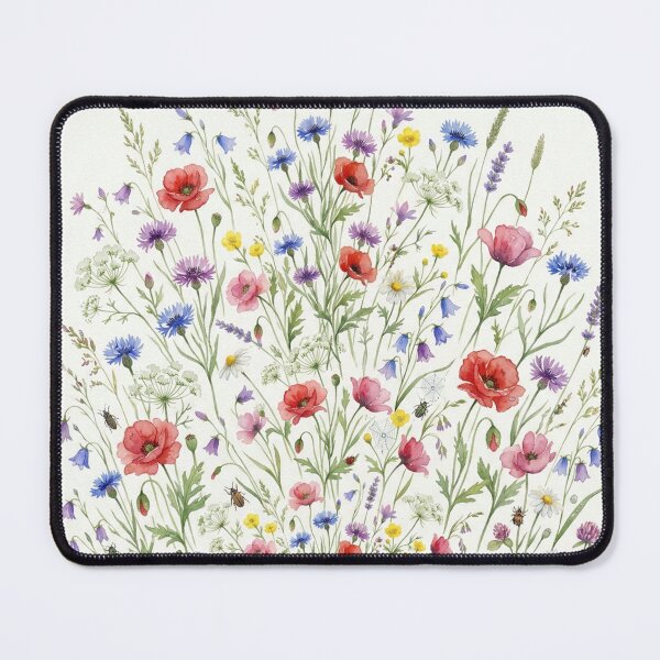 Item preview, Summer Wildflower Meadow - Botanical Poppies & Cornflowers Watercolor designed and sold by robertronda1.
