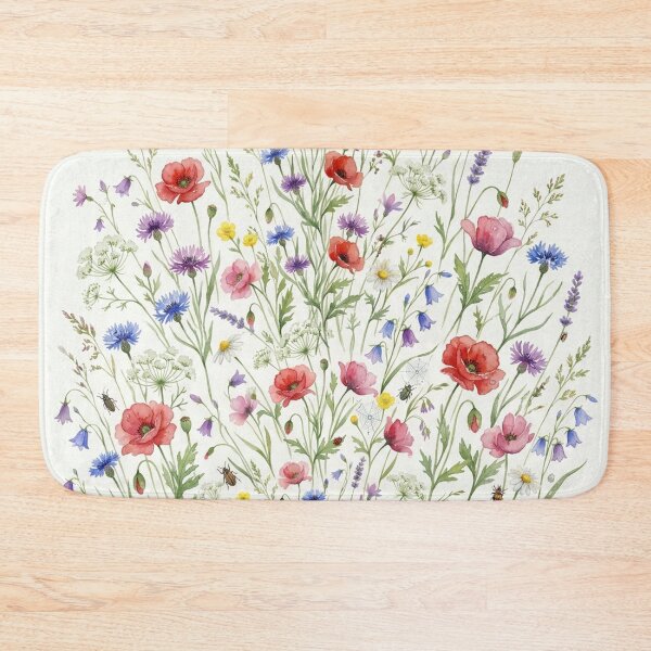 Item preview, Summer Wildflower Meadow - Botanical Poppies & Cornflowers Watercolor designed and sold by robertronda1.