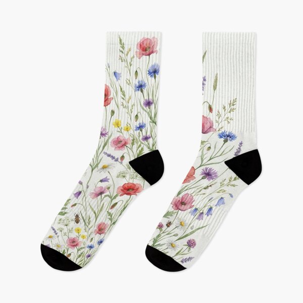 Item preview, Summer Wildflower Meadow - Botanical Poppies & Cornflowers Watercolor designed and sold by robertronda1.