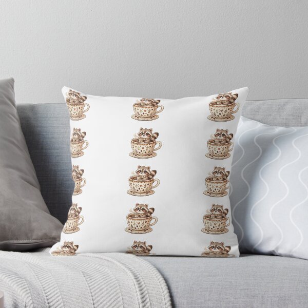 Item preview, Kawaii Raccoon in Coffee Cup - Cozy Illustration designed and sold by AidaAviles.