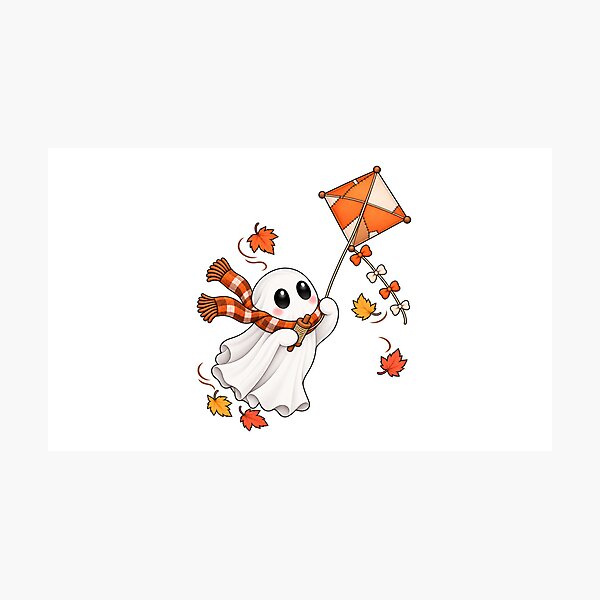 Item preview, Cute Ghost Flying a Kite designed and sold by House Of Hauntlings.