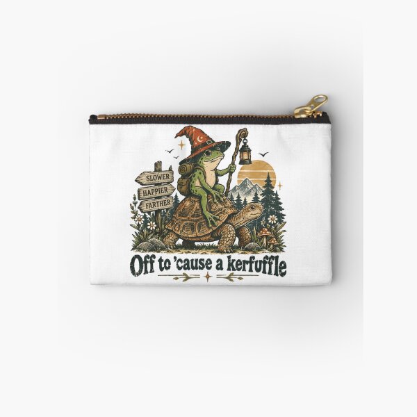 Item preview, Slower Happier Farther Off To 'Cause A Kerfuffle Frog Turtle Wizard Fantasy Adventure designed and sold by HumansStuck12.