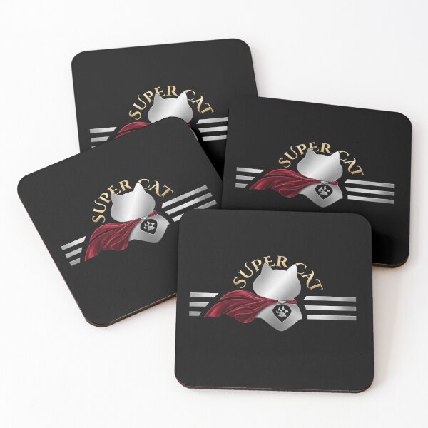 Item preview, Super Cat Hero Logo Metallic Silver Cape Superhero Cat designed and sold by Retro Whiskers.