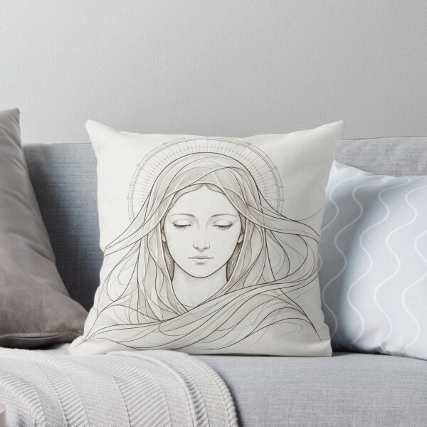 Item preview, Virgin Mary Illustration Light Background Sacred Art designed and sold by MantoSagrado.